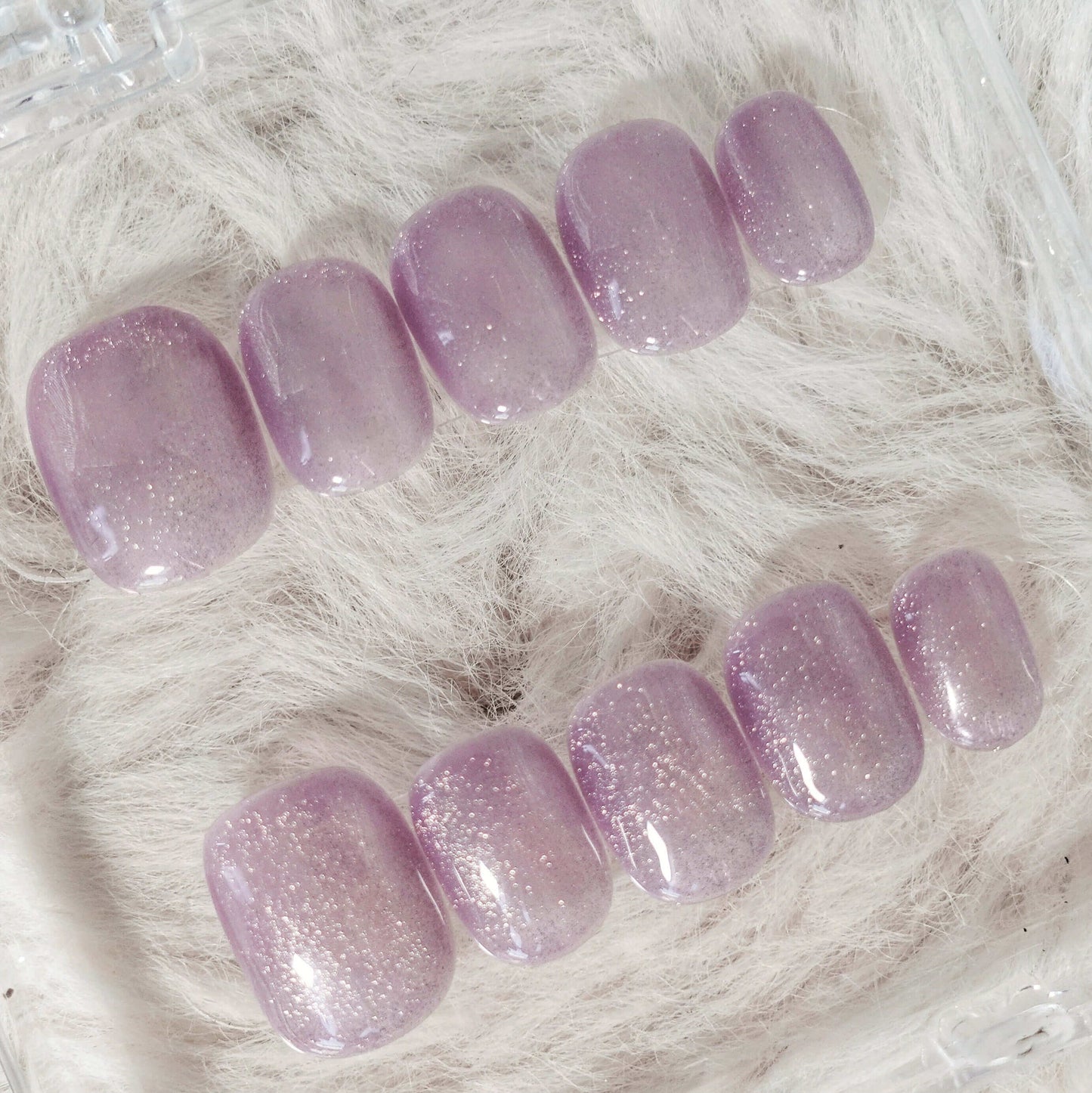 Glitter Lavender pressonnails canada purrfectnailsyyc longnails fakenails yycnails cateyenails nailhacks 3dnails 