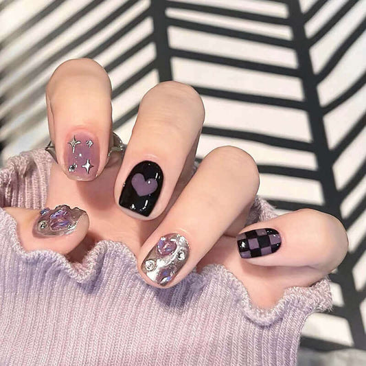 Violet Waltz pressonnails canada purrfectnailsyyc longnails fakenails yycnails cateyenails nailhacks 3dnails 